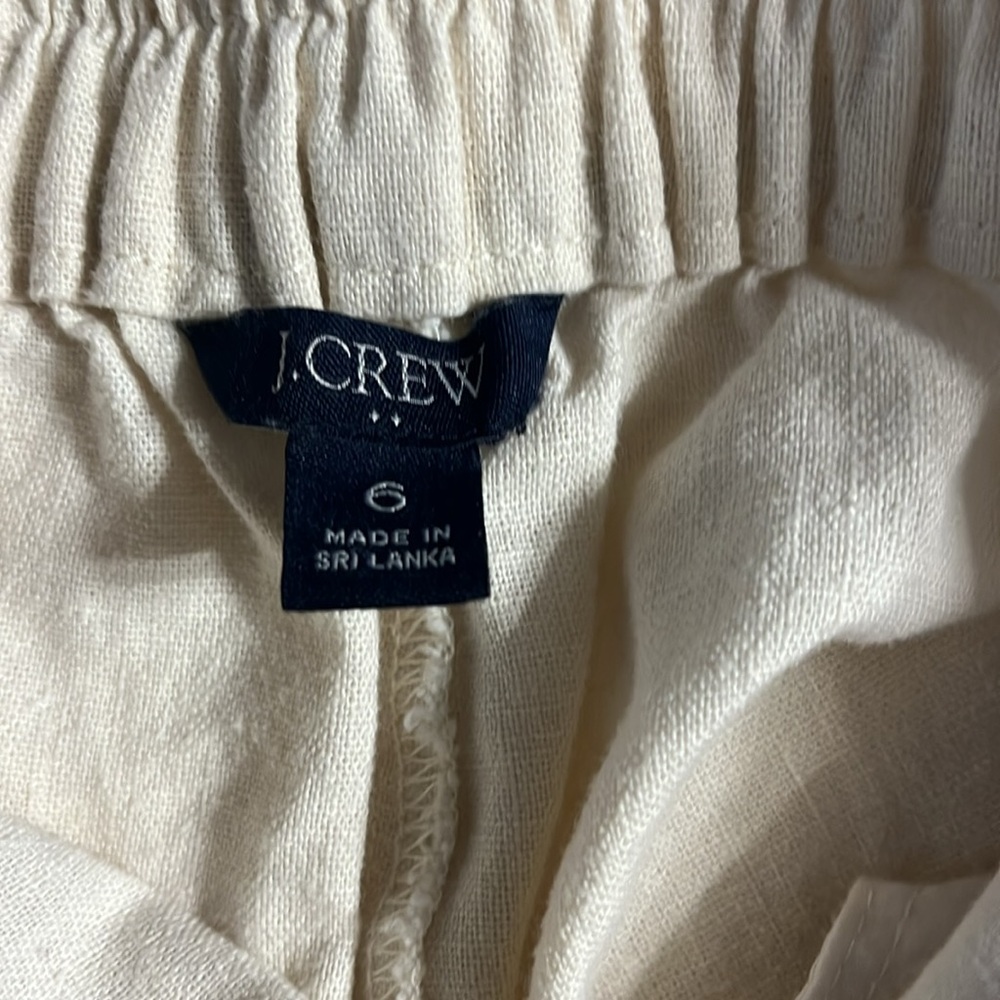 J Crew Cream Wide-Leg Pants with Drawstring - Picture 6 of 9